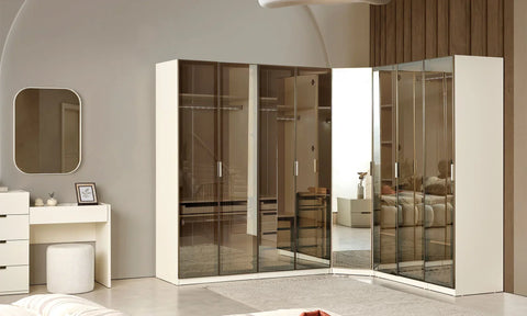 Bubble Raflı Askılı Köşe Dolap