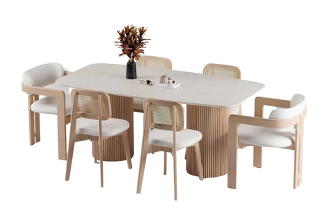 Line Pahlı Mermer Masa Takımı