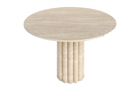 Yuvarlak Mermer ya da Traverten Masa