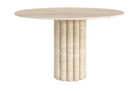 Yuvarlak Mermer ya da Traverten Masa